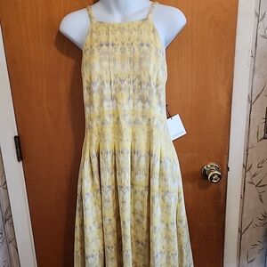 NWT Women's Calvin Klein Size 12 Swing Dress Midi Spaghetti Straps Stretchy